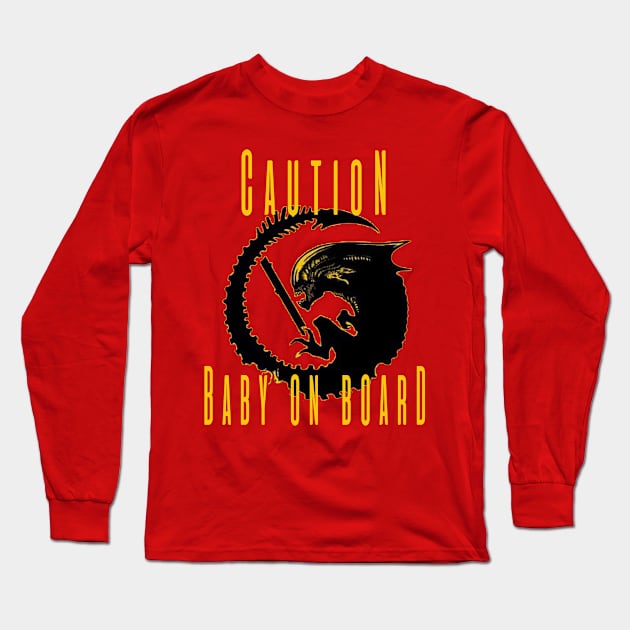 Caution Baby On Board Long Sleeve T-Shirt by Dimion666